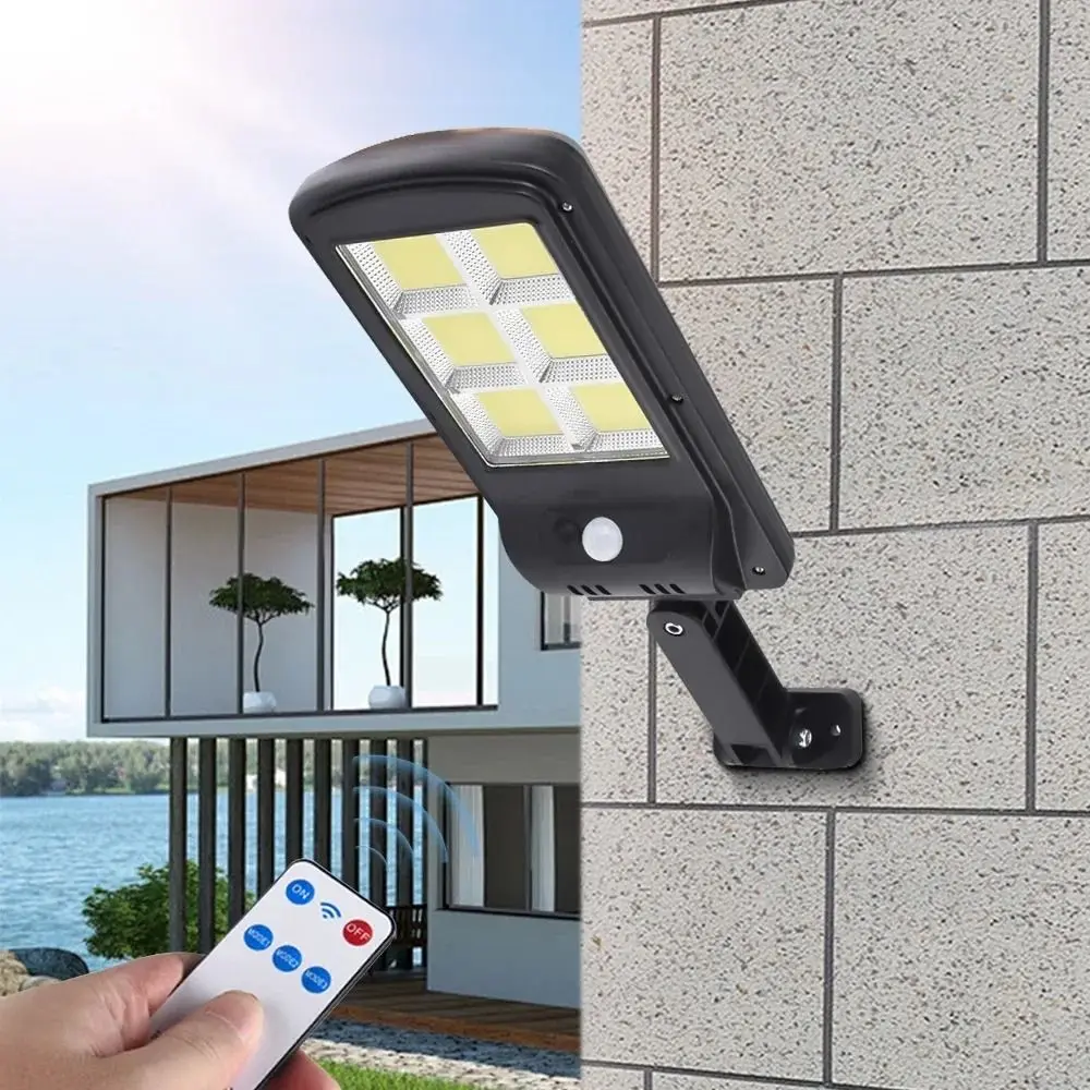 

New COB Solar Garden Lights Security Street Motion Sensor Wall Lamp Remote Control Waterproof Stair Light Outdoor