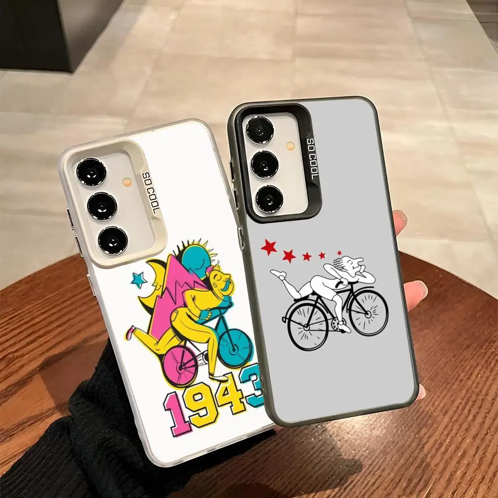 LSD - Albert Hofmann - Bicycle Day Phone Case For Samsung Galaxy S24 S23 S22 S21 S20 Note20 Ultra Plus Fe colored silver Cover