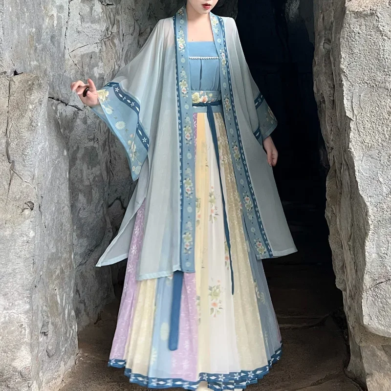 Chinese Style Traditional Hanfu Costume Women Elegant Ancient Dress Oriental Princess Dress Elegance Song Dynasty Dance Wear