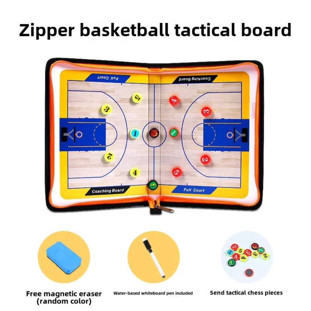 Basketball Tactics Board Coaching Boards Folding Leather Teaching Board with Magnetic Pen