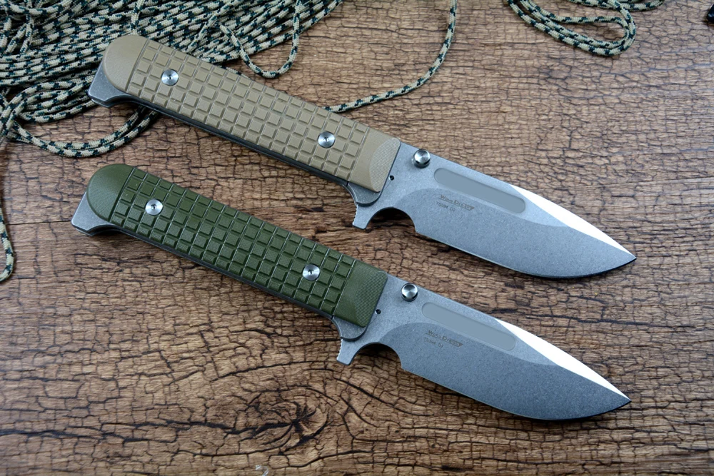 TWO SUN TS394 Folding Knife D2 Stonewash Blade G10 Handle Outdoor Camping Hunting Pocket Knife