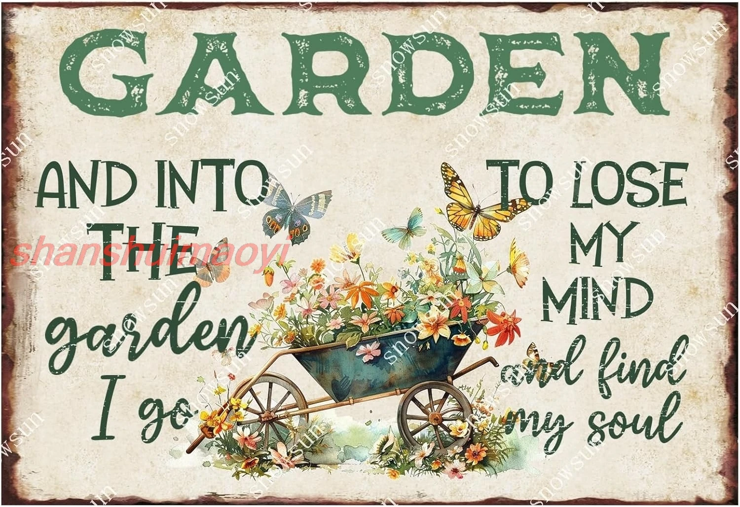 snowsun Vintage Metal Signs Garden And Into The Garden I Go to Lose My Mind Funny Tin Sign Wall Decor for Yard Garden Stree 7855