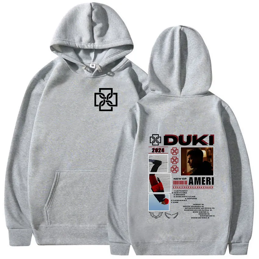 Rapper Duki ADA Tour 2024 New Hoodie Rap Men\'s Hip Hop Loose Pullover Sweatshirt High Quality Vintage Oversized Hoody Streetwear
