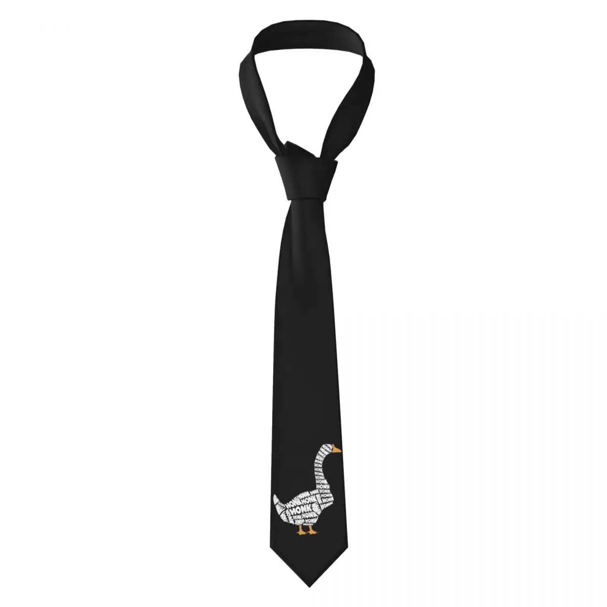 Honk Honk Goose Goose Game Wording  Necktie for Men Silk Polyester Slim Neck Ties Wedding Business Tie Casual Gravatas