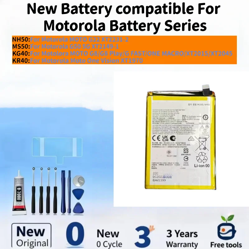 Batería nueva compatible con Motorola MOTO G22 XT2231-2/G50 5G XT2149-1 /MOTO G8/G8 Play/ One Vision + herramientas gratuitas
