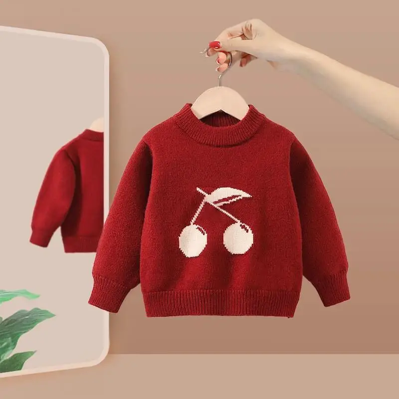 

Kawaii Casual Coat Set Fashion Children S Clothing Girls Sweater Winter 2025 New Baby Winter Clothes New Year Red Thick Warm