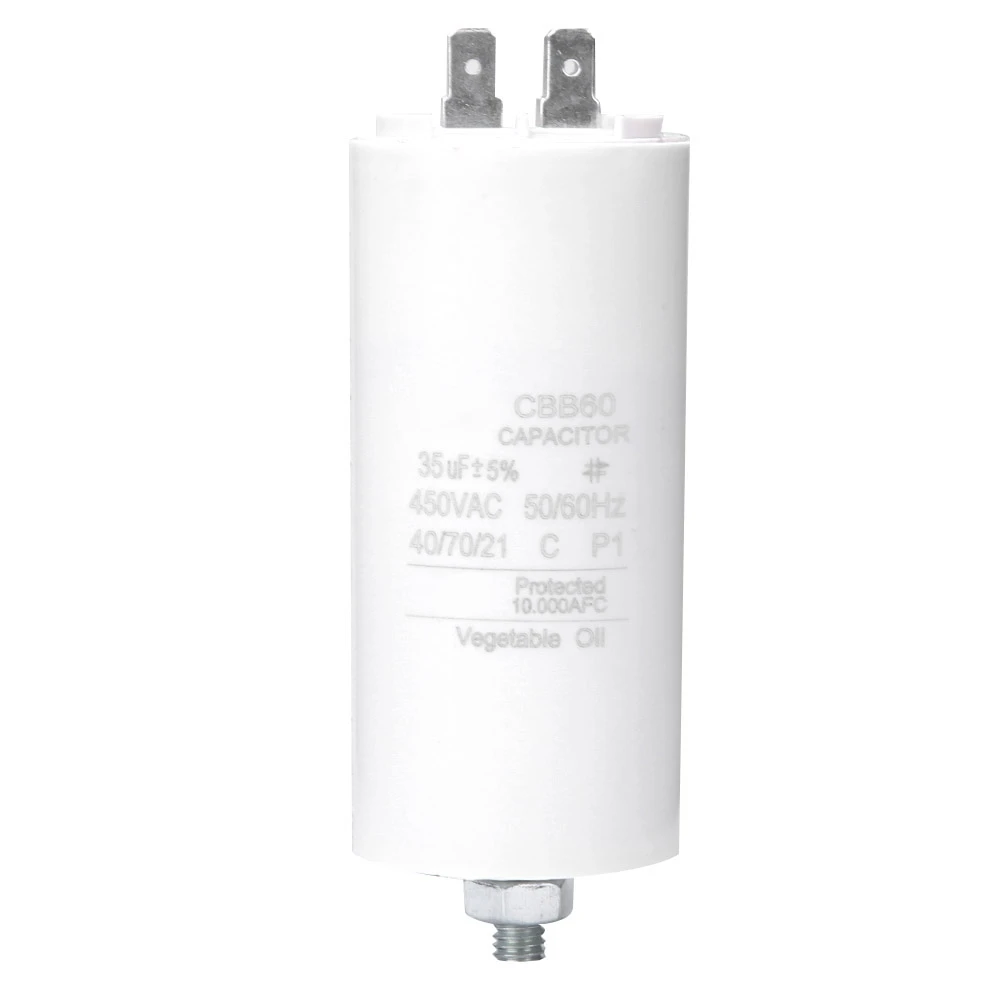 CBB60 450V 35uf Motor Start Run Capacitor with Screw Nut for Washing Machine