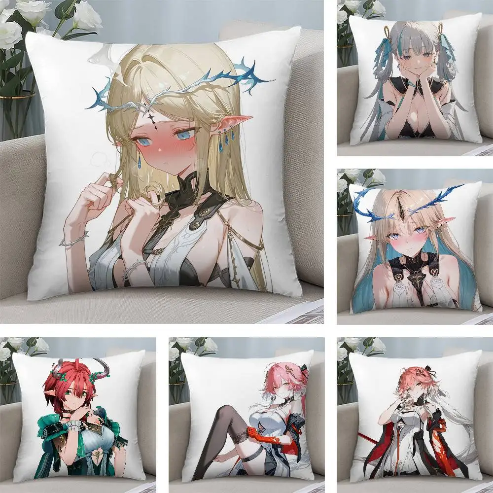 

cartethyia changli ciaccona jinhsi Pillow Case Plush Fabric Soft Pillowcase Double Sided Print Cushion Cover Household Gifts