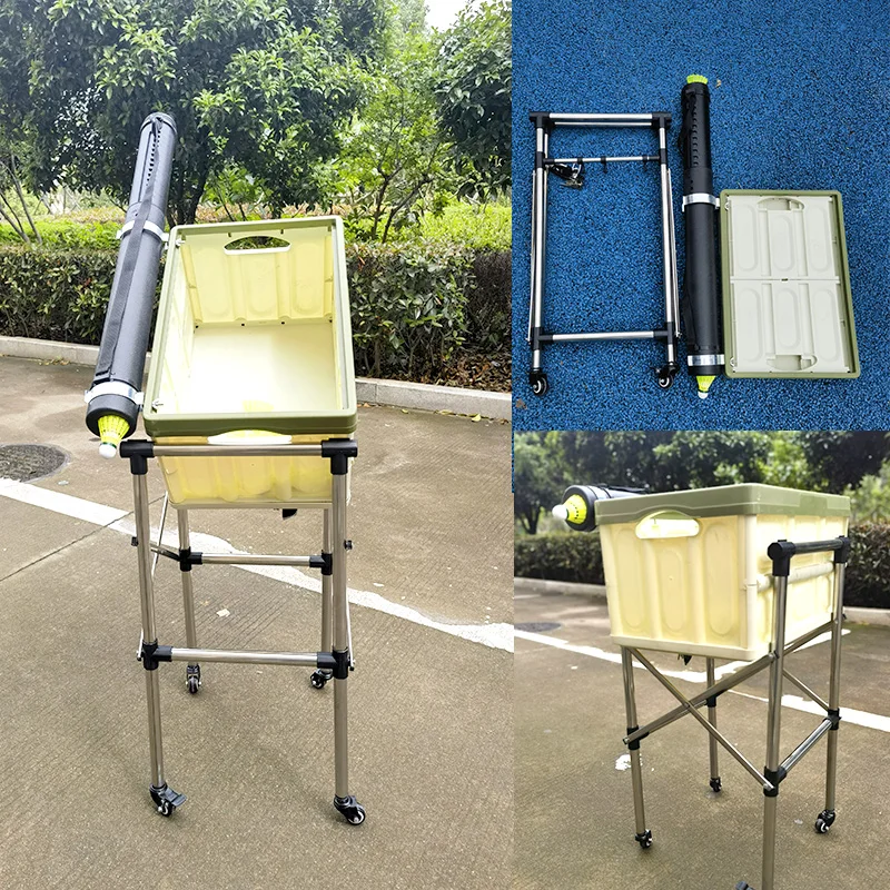 Badminton ball collector foldable receiving frame retractable serve device coach portable teaching aid