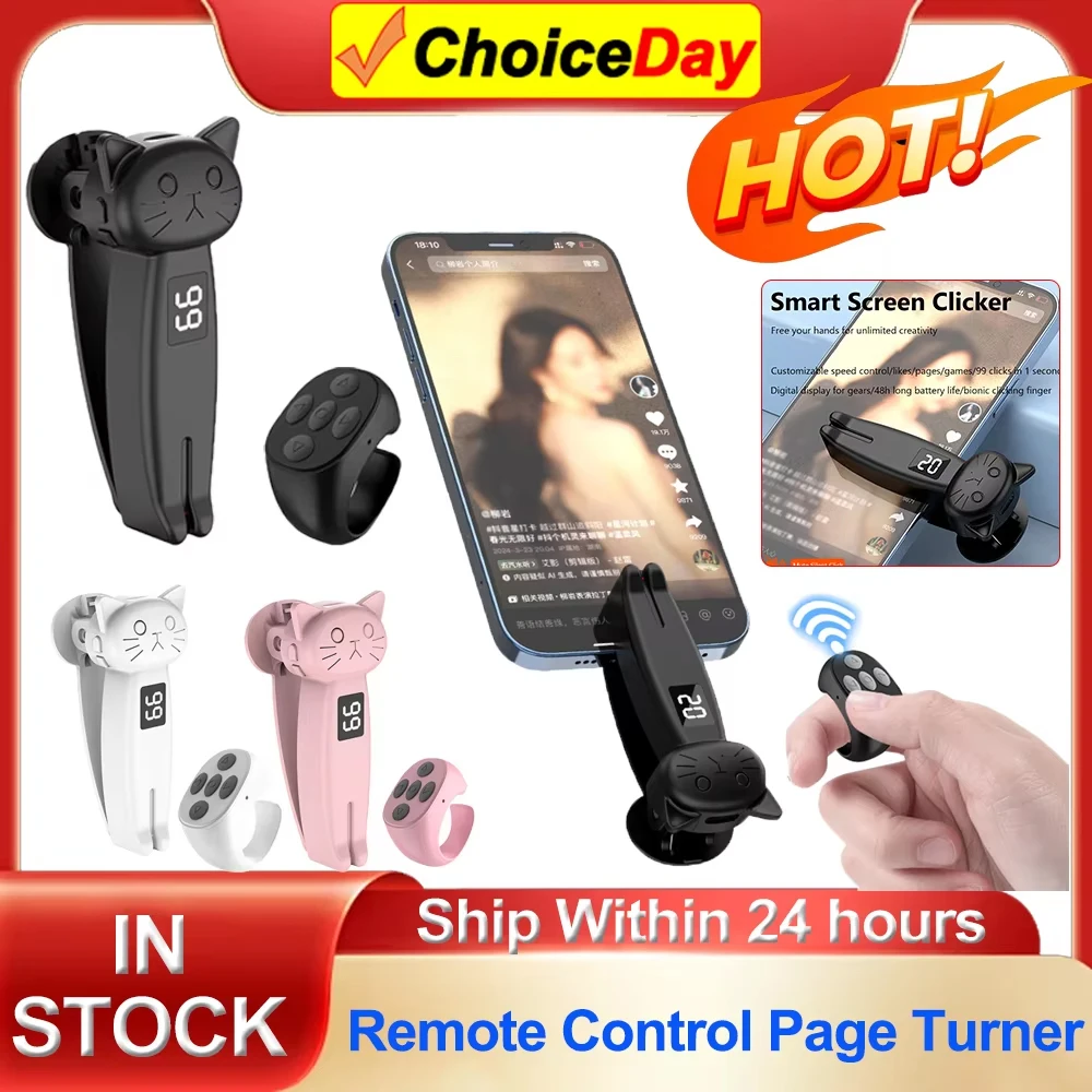 Remote Control Auto Clicker for Kindle Paperwhite Page Turner Bluetooth5.3 Smart Phone Auto Clicker Phone Apps Speed Clicker