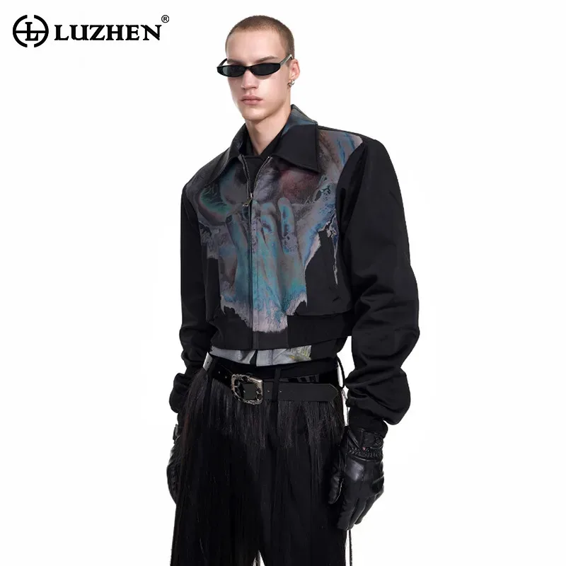 

LUZHEN Personalized Eye Printed Original Handsome Streetwear Jacket Men's Fashion 2025 Autumn High Quality Casual Clothes JY4072
