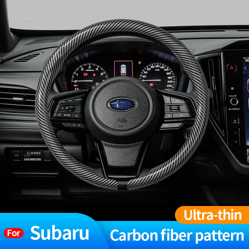 

For Subaru Forester Impreza Outback Legacy XV WRX STI BRZ Ascent Carbon Fiber Suede Car Steering Wheel Cover Auto Accessories