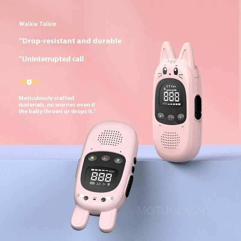 Getien 1PCS Walkie Talkie Mini Kids Portable Radio Transmission Transceiver Interactive Education Toy for Girl Boy Gift