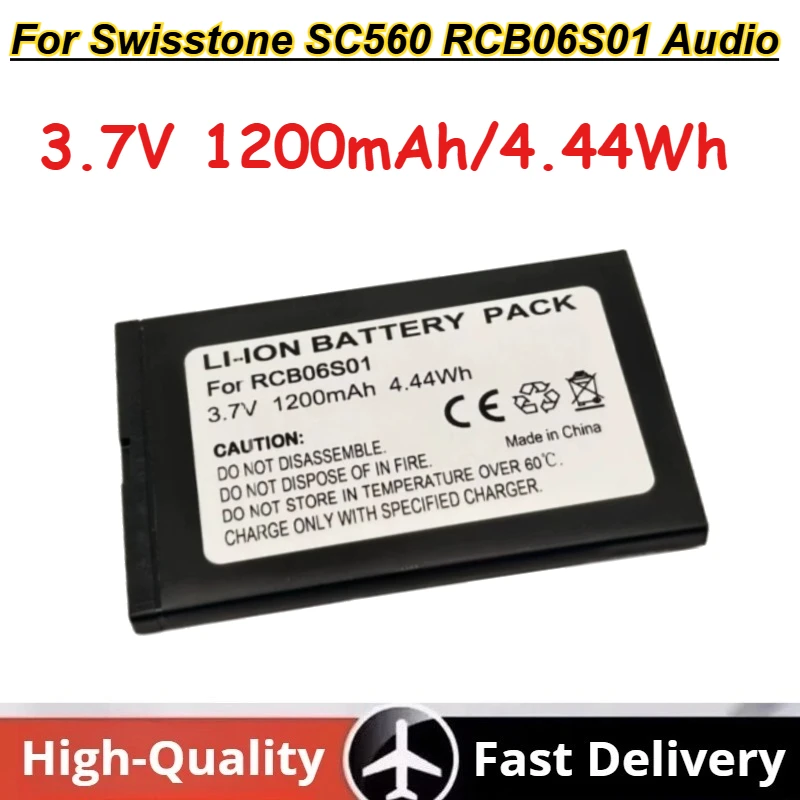 

Аккумуляторная литий-ионная батарея 3.7V 1200mAh/4.44Wh для аудиоустройств Swisstone SC560 RCB06S01
