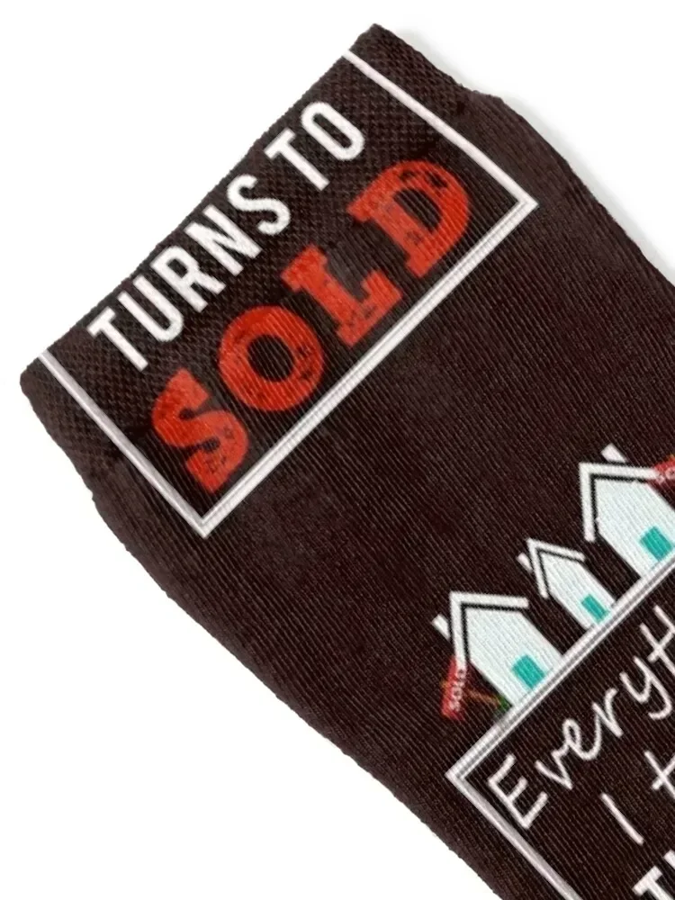 Top Fun Real Estate Agents Everything Turns to Sold Socks kids professional running retro new year Socks For Man Women's