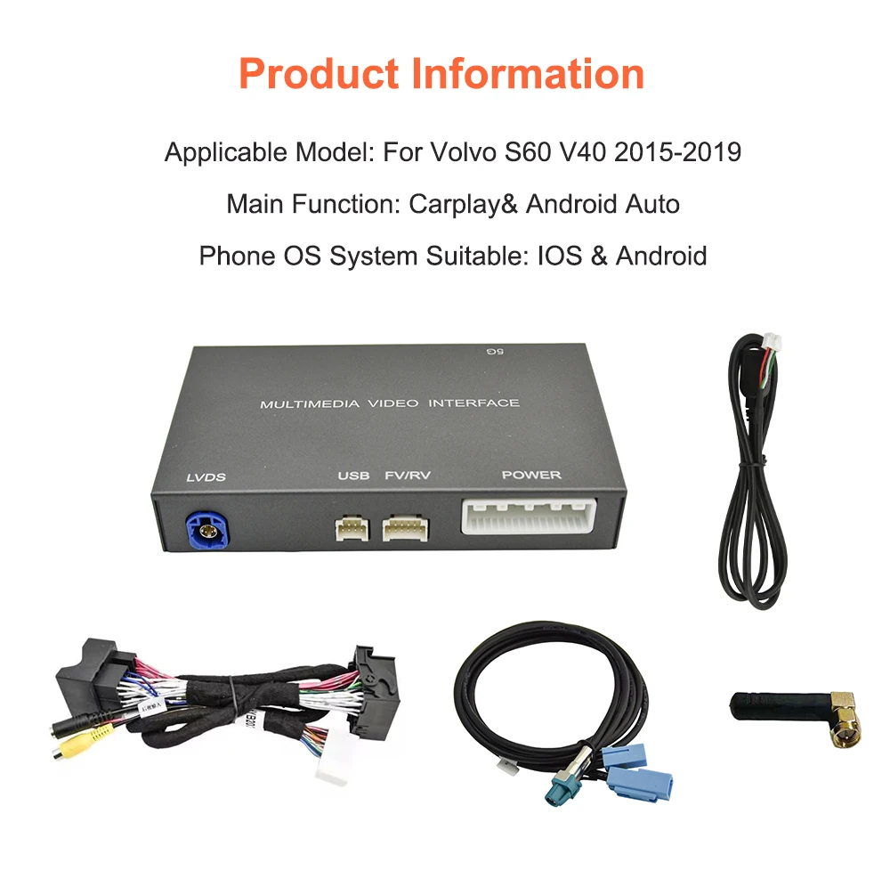 Bonroad Wireless CarPlay Android Auto OEM-Bildschirm-Upgrade-Decoder-Box für Volvo XC60 V60 V40 S60 2015-2019 mit 7-Zoll-Bildschirm Airplay – Detail 13