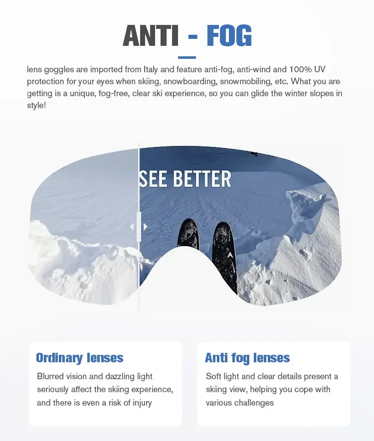 New Design Wholesales Ski Goggles Snowboard Goggles Winter Sport Adult Skiing Glasses Anti-fog Uv400 Magnet