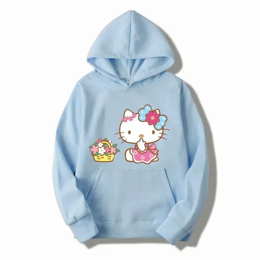 Sanrio Dames Anime Hoodie Japanse Cartoon Sanrio Product Leuke Kawaii Hello Kitty Jas Dames Winterjas met lange mouwen