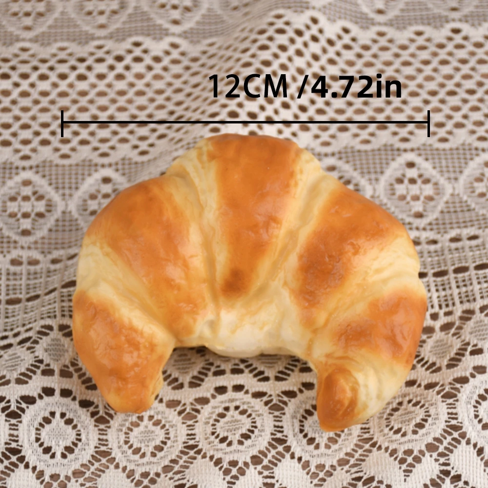 1pc,High Simulation Golden Lava Croissant Bread Fake European Soda Bread Food Toy for Photography Stage Props and Window Display