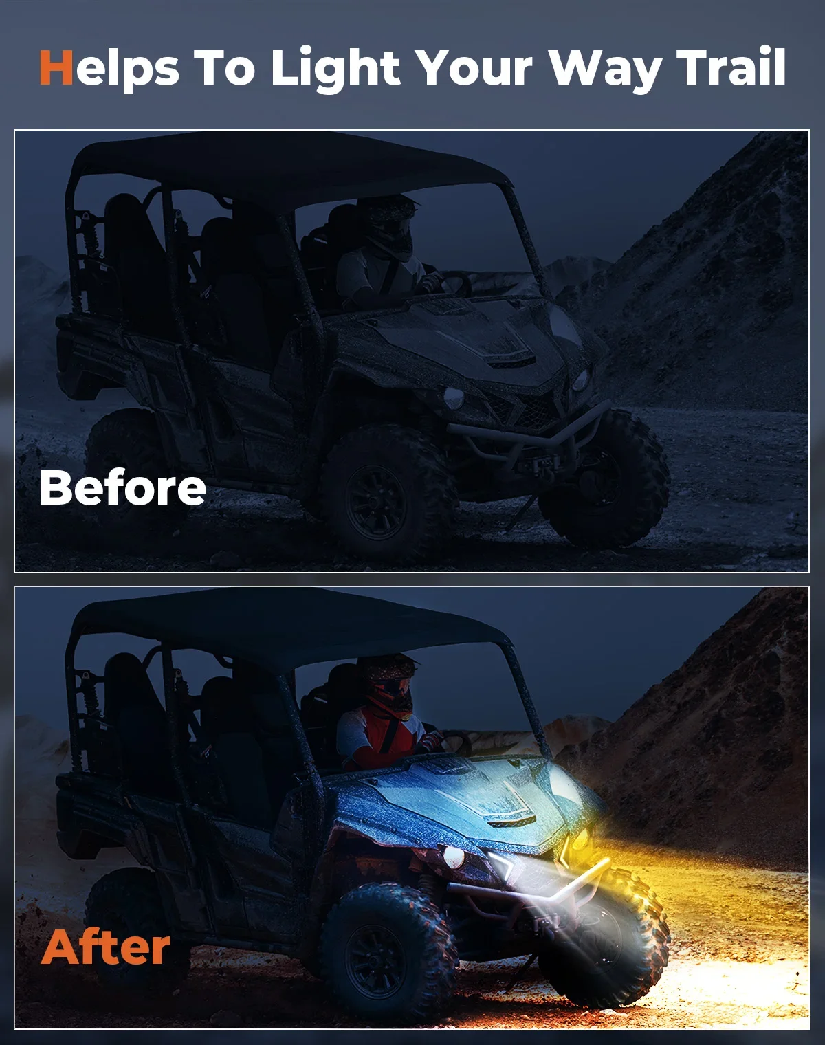 EMIMOTO UTV بدوره أضواء فانغ الإشارة متوافقة مع ولفيرين X2 X4 850 1000 2018-2024 LED شواء لهجة ضوء أضواء الطيار الأمامي