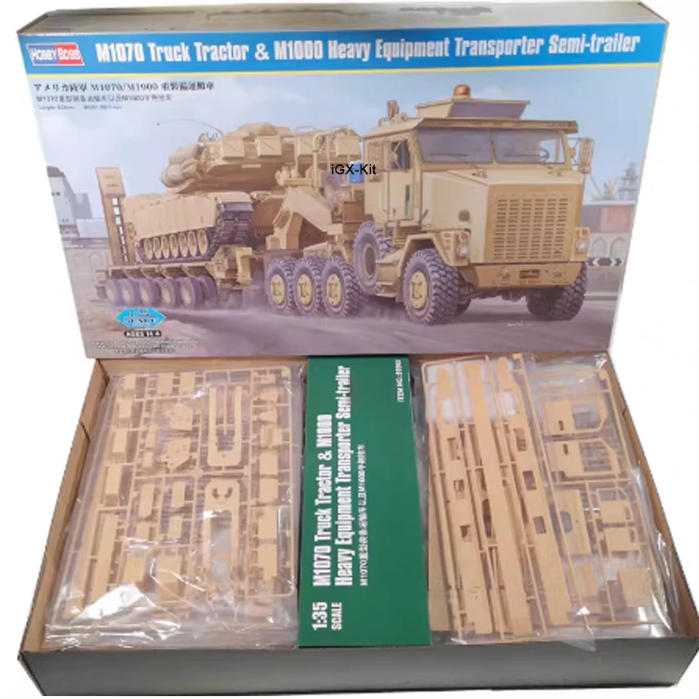 

Hobbyboss 85502 1/35 Грузовик-тягач M1070 с полуприцепом M1000 HET, военная коллекционная модель, пластиковый конструктор для сборки