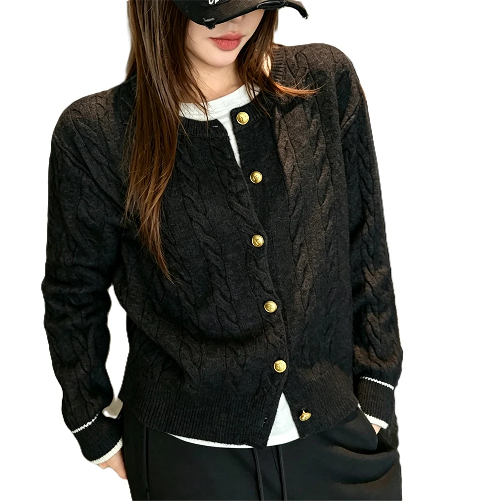 For Holiday Travel One Size Women Knit Cardigan Loose Knit Cardigan Coat Cardigan Medium Elasticity Regular Length