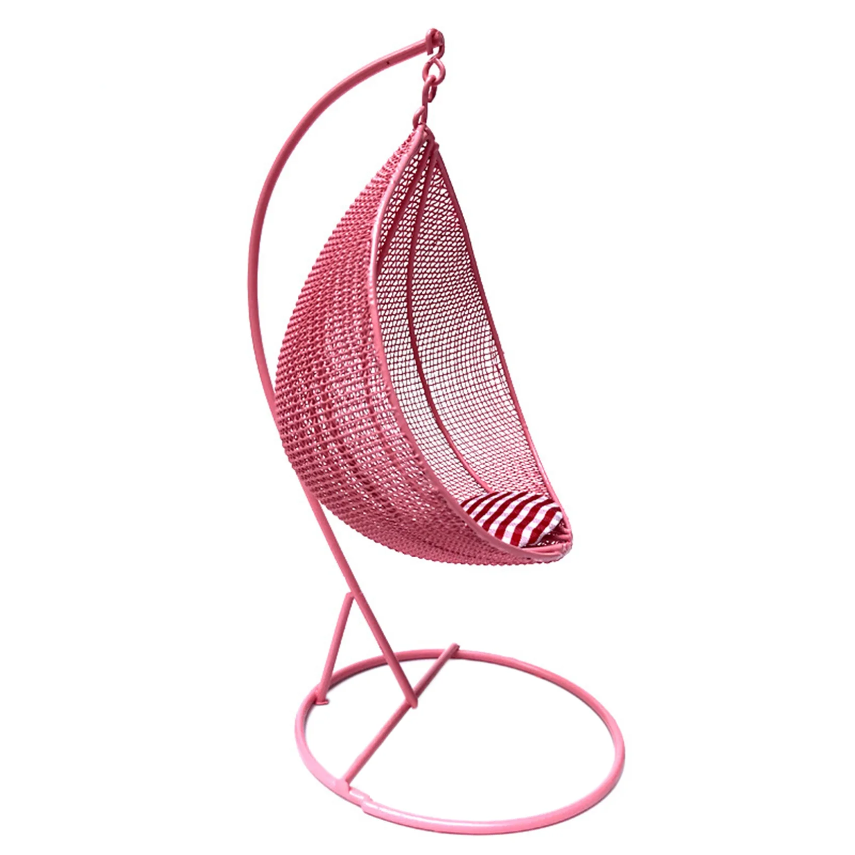 1:12 Miniature Furniture Swing Chair Hammock Doll House Decor Toy Pink