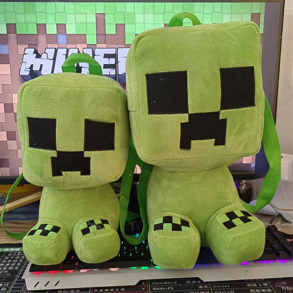 25/35cm Anime Plush Toy Classic Game Character Creeper Movie Peripheral Backpack, Cute Doll Children's Birthday Christmas Gift
