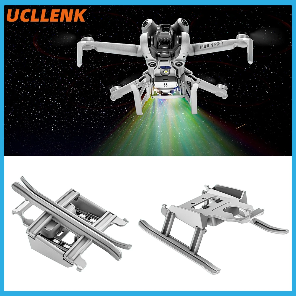 STARTRC Colorful LED Landing Gear For DJI Mini 4 Pro Light Foldable Extended Leg Protector Rechargeable Landing Skid Accessories