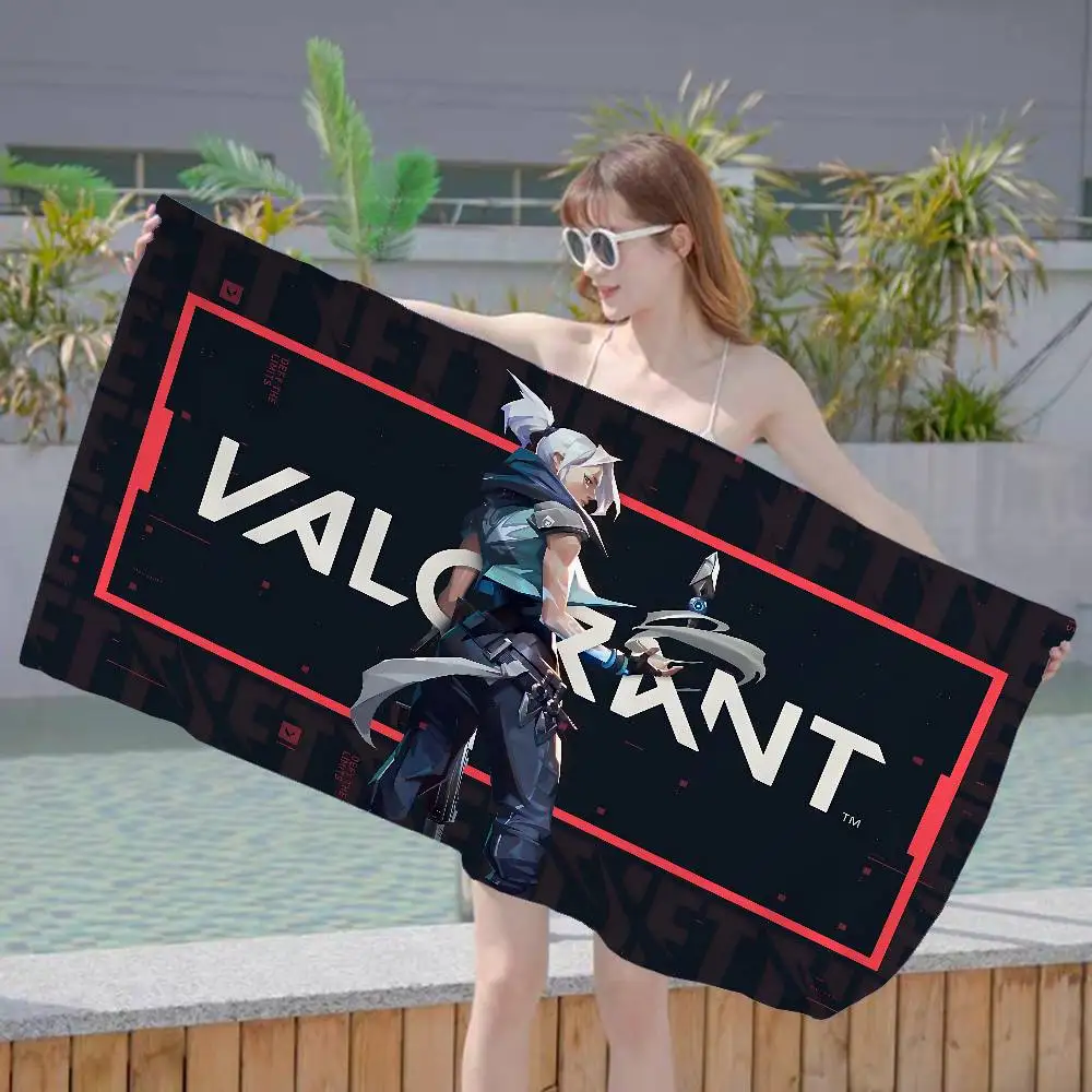 Hot Games V-Valorants Big Microfiber Beach Towels Quick Dry Towel Sand Beach Towels Pool Towel for Travel Swim Pool Yoga