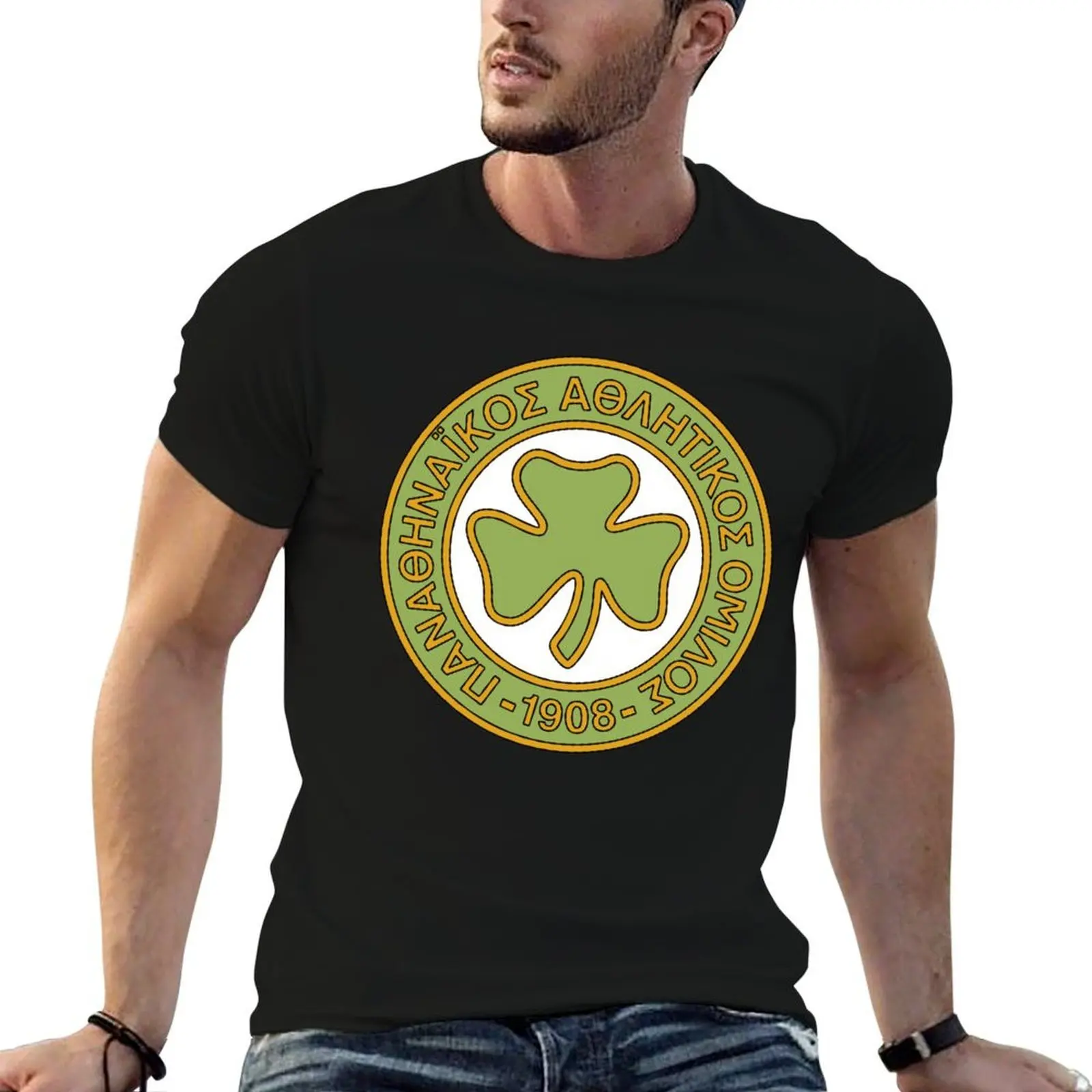 Panathinaikos años 70 - 80 - PANATHINAIKOS 1908 - Παναθηνα?κ? Camiseta personalizada con estampado para hombre, camiseta de lujo