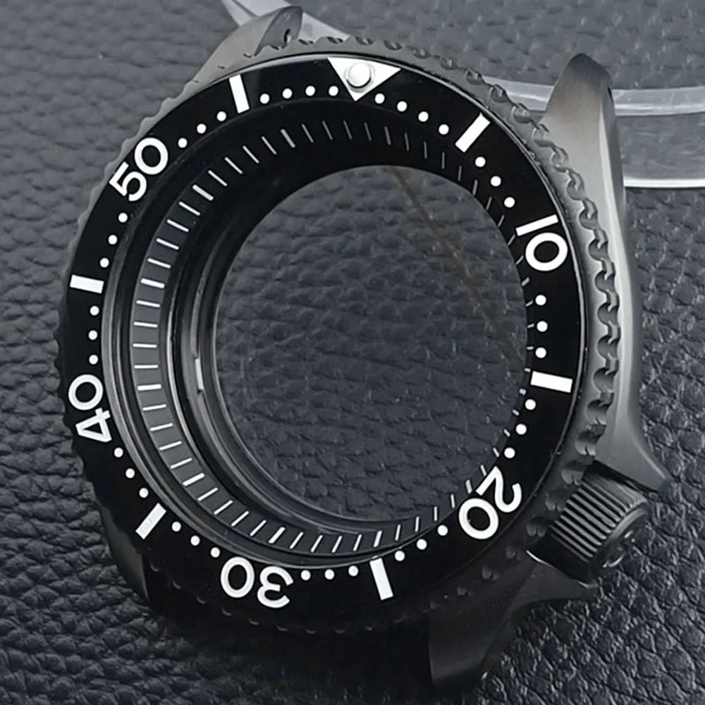 

Корпус 42 мм, мужские часы, стальной, черный, матовый, подходит для NH 35 NH36, корпус с механизмом, аксессуары для часов, сапфировое стекло, ремешок 22 мм
