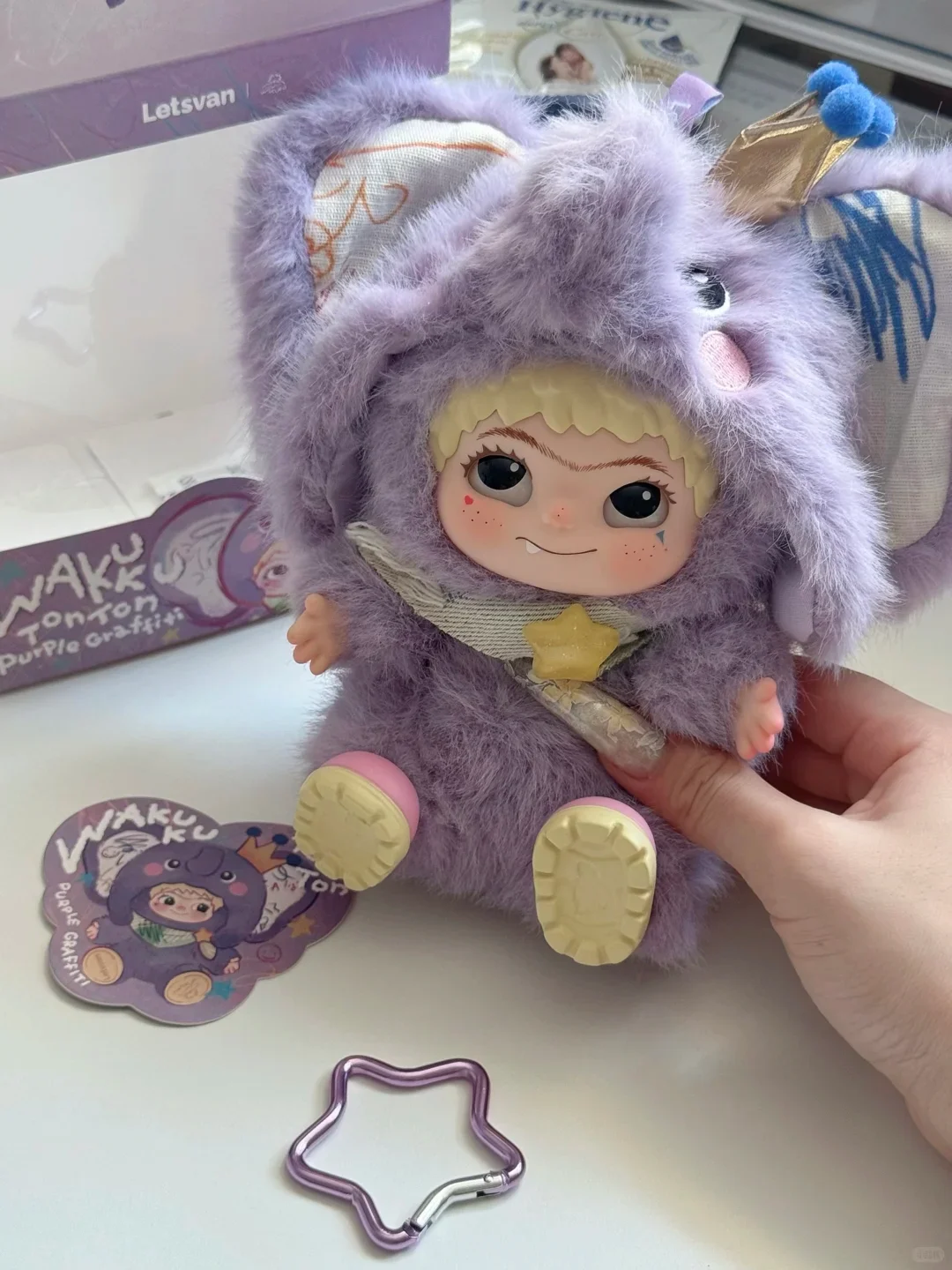 

Новая оригинальная кукла Wakuku Hang Card Kawaii, милая, кролик, ангел, стильная сумка с леопардовым принтом, украшение для девочек