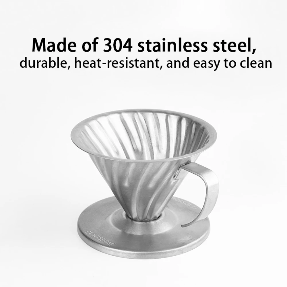 

CF WISDOM Кофейная фильтровальная чашка для фильтрованого кофе для фильтровальной бумаги V02, винтажные кухонные батончики для эспрессо из нержавеющей стали, цвет ретро