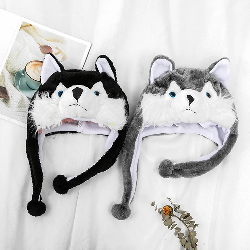 New Cute Wolf Plush Hat Cute Windproof Warm Hat Dress Up Winter Ear Protect Hat Gift Winter Beanie Hat for Boy Girl Adult view 3