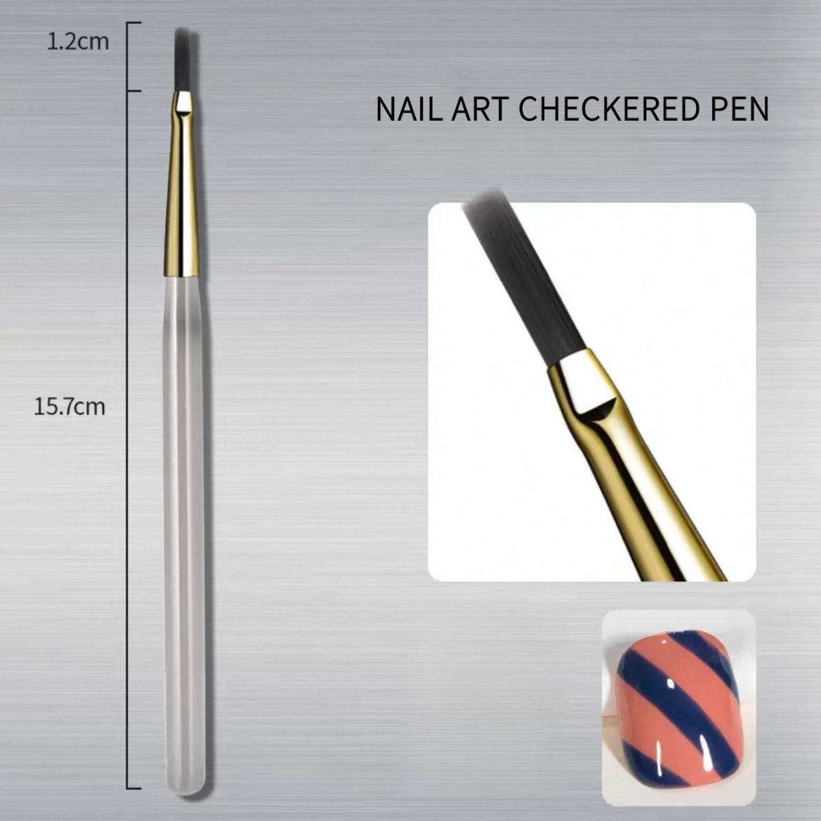 1/2 STKS Franse Plaid Nail Art Penselen Set - Lijnraster Patroon Tekenpen voor DIY UV Gel Uitbreiding Schilderbenodigdheden