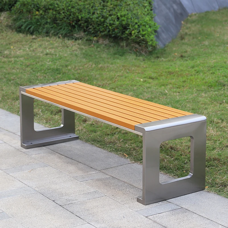 

Park outdoor leisure chair plastic wood park chair court rest bench outdoor stool custom stainless steel bench