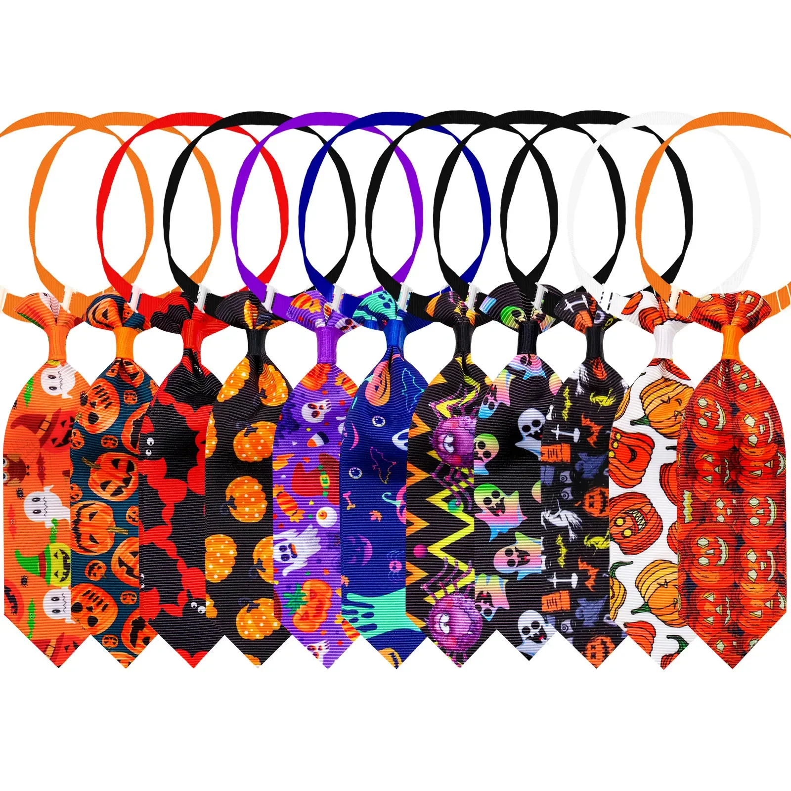 

50 шт., аксессуары для ухода за собаками на Хэллоуин, галстуки с черепом для маленьких собак, товары для домашних животных, галстуки для собак и кошек, аксессуары для домашних животных