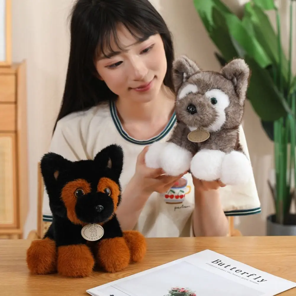

Big Ear Sitting Dog Plush Toy Wolfdog Fluffy Huksy Plush Doll 22cm Schnauzer Baby Dog Pillow Valentine's Day Gifts