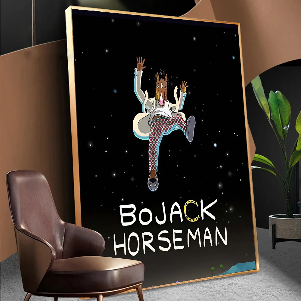 B-BoJack Funny H-Horsemans Classic Movie Posters Vintage Room Bar Cafe Decor Stickers Wall Painting