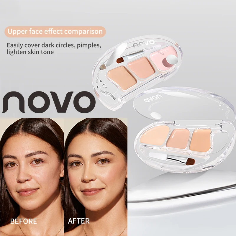 คอนซีลเลอร์พาเลท 3-in-1 กันน้ํา ติดทนนาน ปิดจุดด่างดํา ปรับสีผิวให้กระจ่างใส ครอบคลุมปานกลางถึงสูง