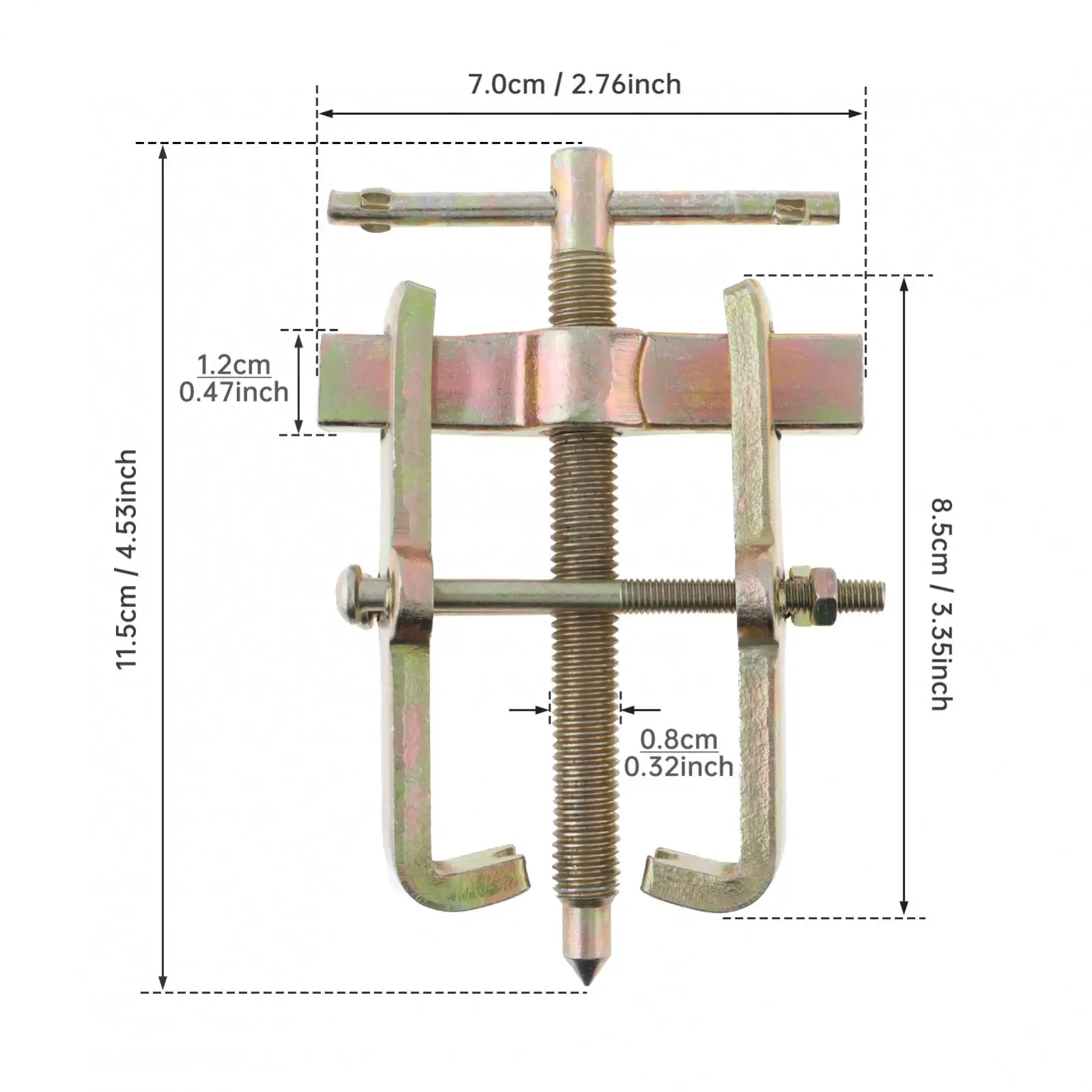 Extractor de dos garras de 3 pulgadas, dispositivo de elevación separado, Kit de extracción de engranajes de rodamiento reforzado para herramientas manuales de mecánico automático