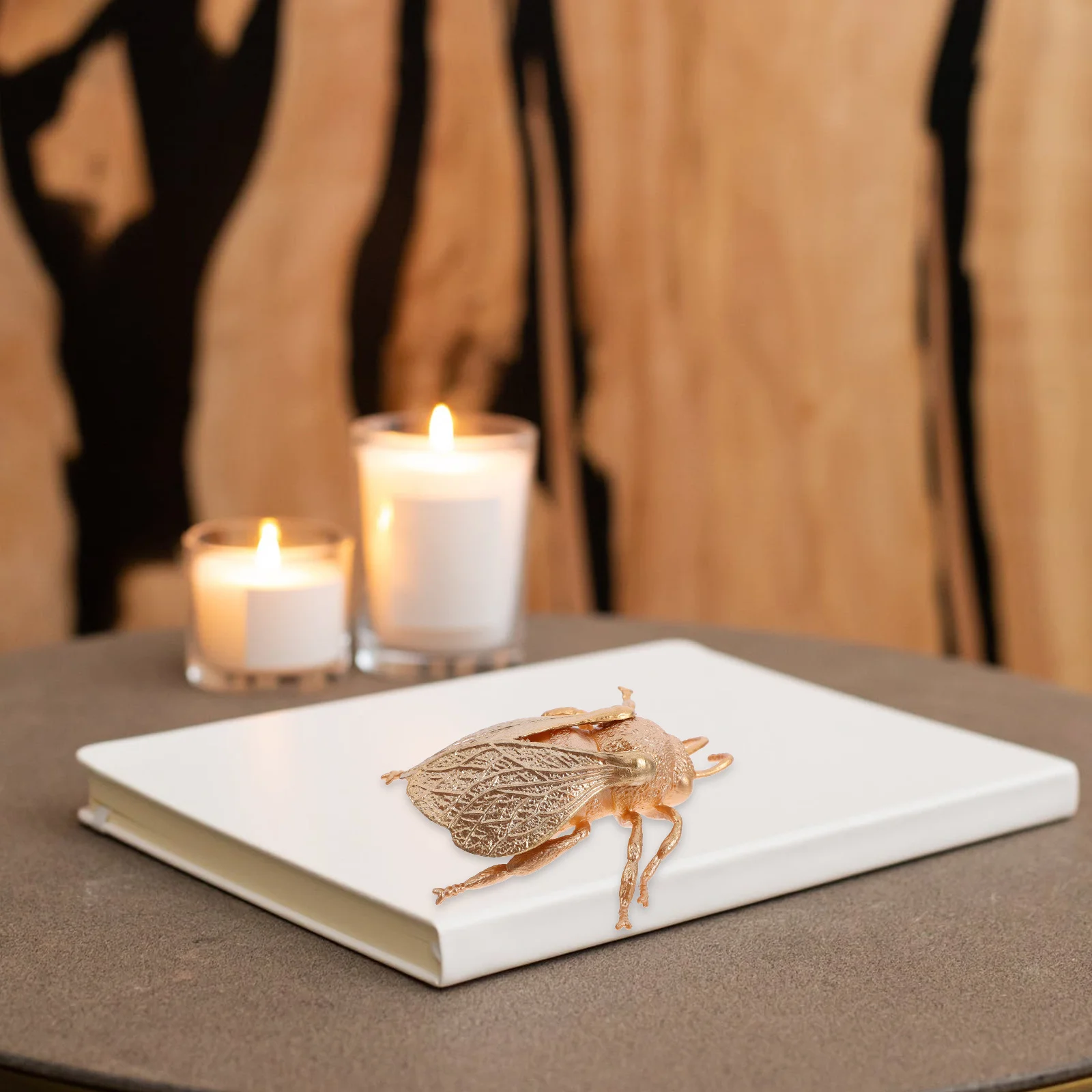 

Small Plastic Bee Cicada Statue Insect Sculpture Desktop Tea Pet Feng Shui Animal Ornament Sand Table Decor Golden Artificial