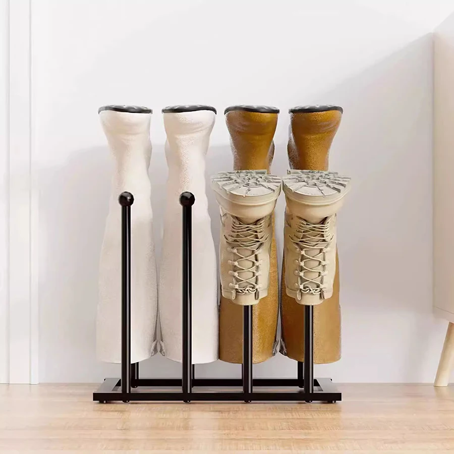Vertical Metal Boot Rack Standing Shoes Drying Stand For Wader Tall Boots Cowboy Boots Shoes Organizer For Closet Entryway Patio