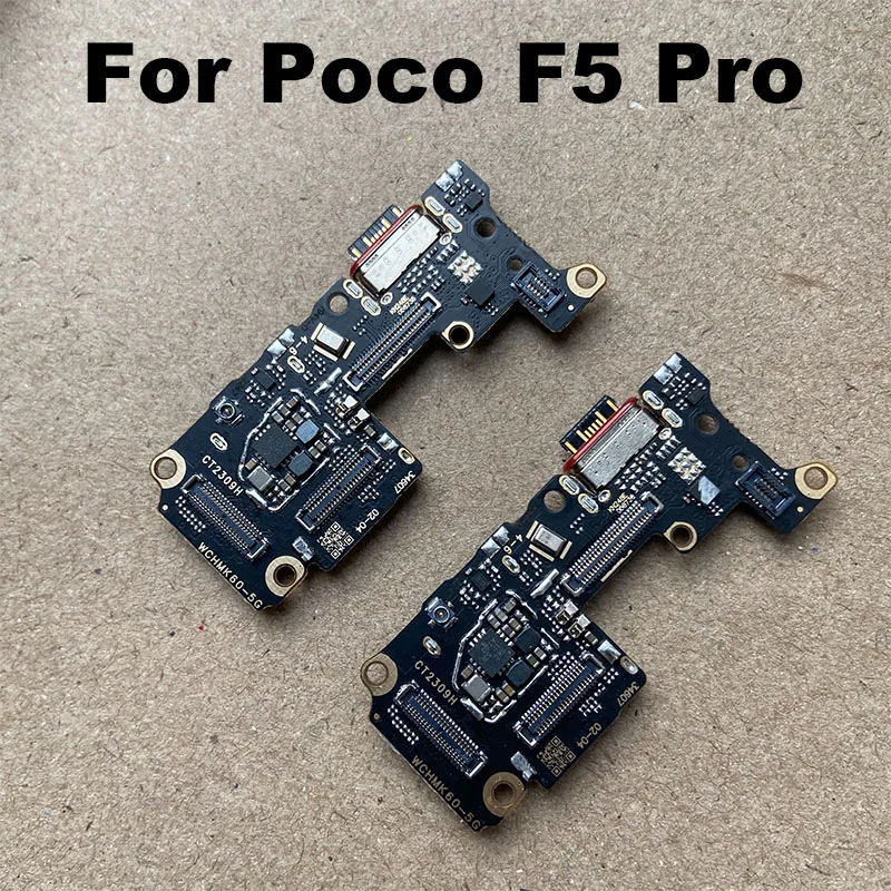 

For Xiaomi Poco F5 Pro USB Charging Dock Port Mic Microphone Connector Board Flex Cable Repair Parts Global 5G Fast With IC