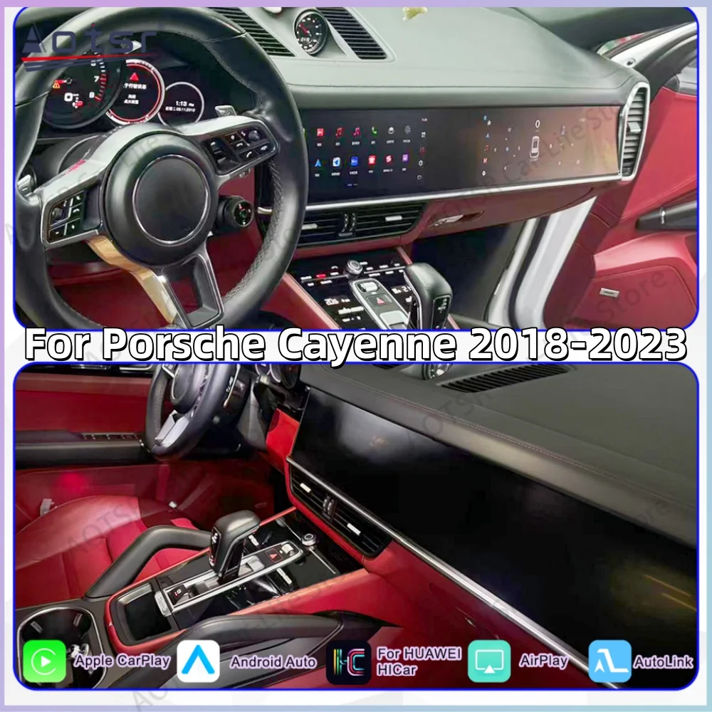 12.3 Dual Screen Multimedia Android 14 For  For Porsche Cayenne 2018~2023 Car Intelligent System Radio GPS Navigation Head Unit