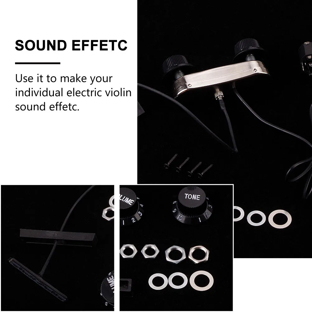 

B51 Guitar Violin Pickup Accessories Guitar Violin Pickup Piezo Transducer Bridge Set with Tone Volume Knob