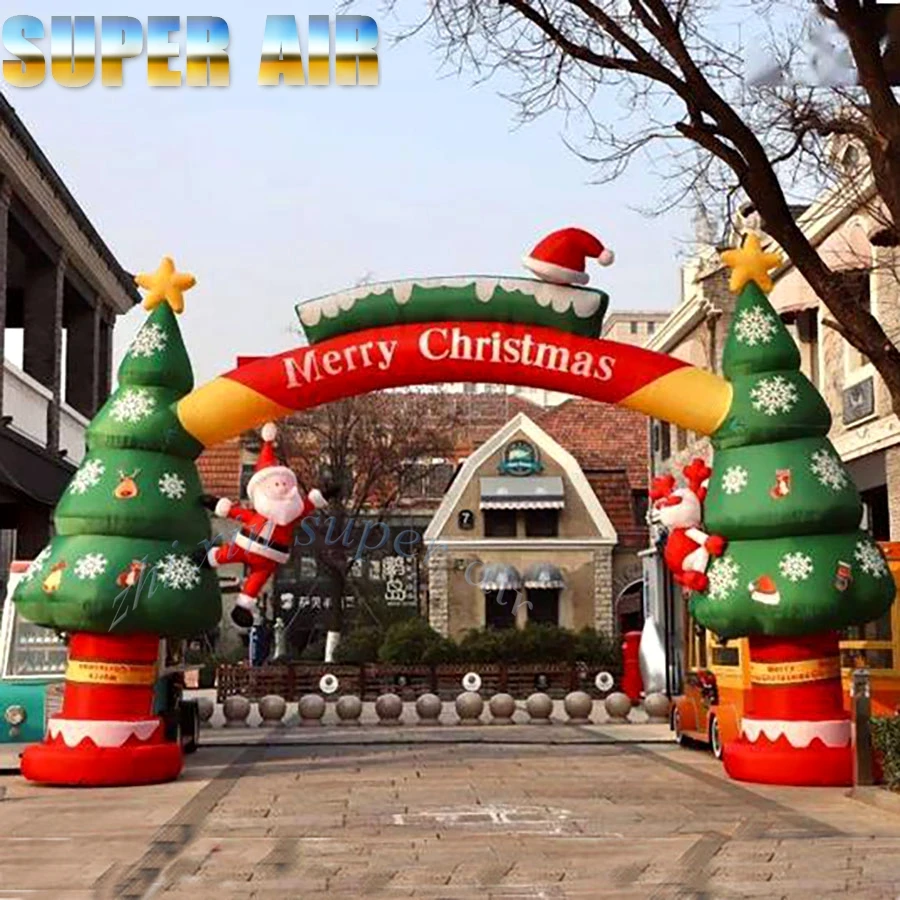 

Claus Christmas Inflatable Arch Santa Climb on Tree Archway for Sale / Arch Outdoor Holiday Decorations