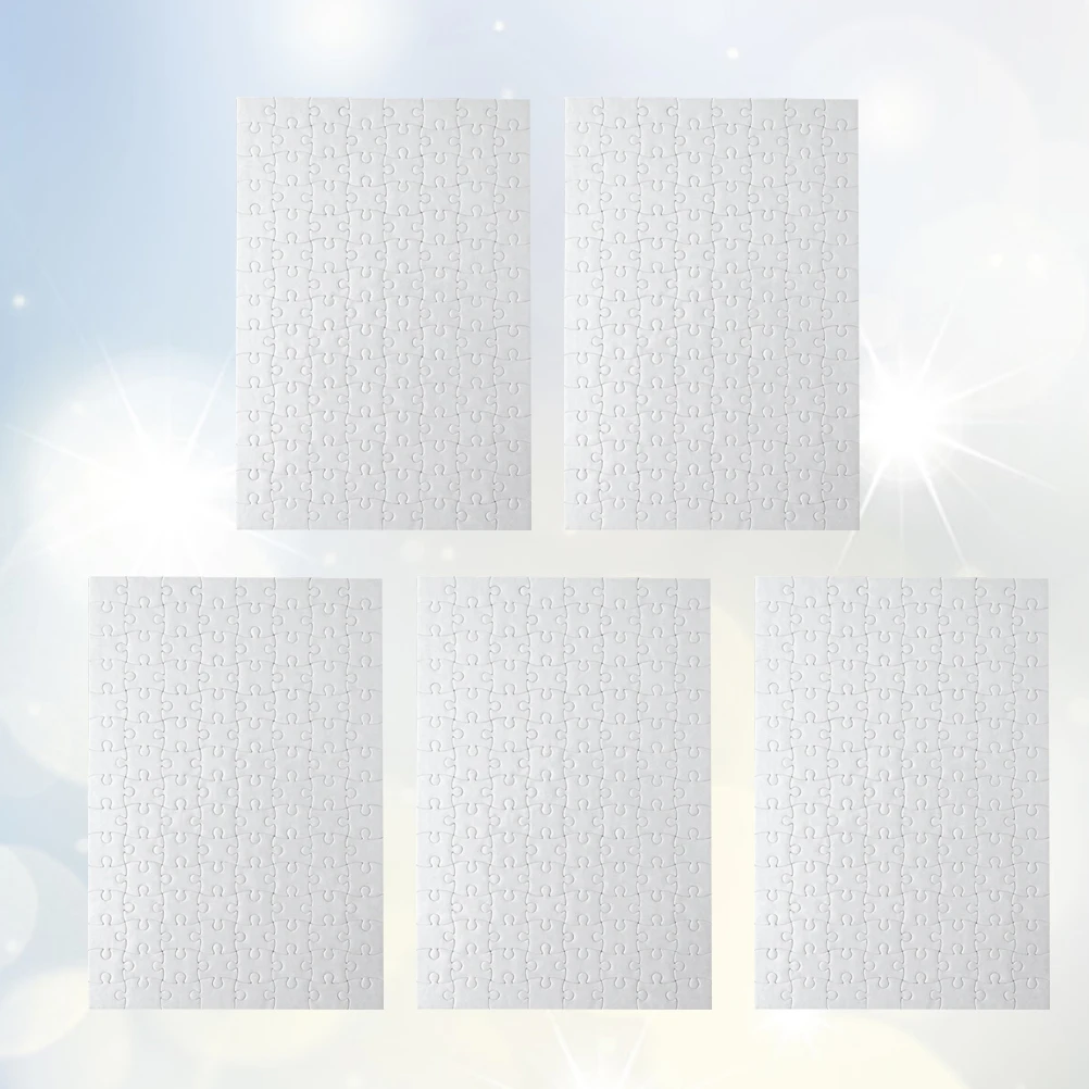 

5 Pcs DIY Blank Jigsaw Puzzles Preassembled Paper Fun Creative Drawing Puzzle Activities