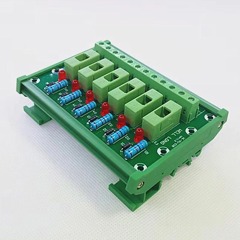 DIN Rail Mount 6 Position 5x20mm(DxL)  Fuse Module Board,Green Fuse Holders  Tube fuse.